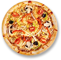pizza with mushrooms vegetables